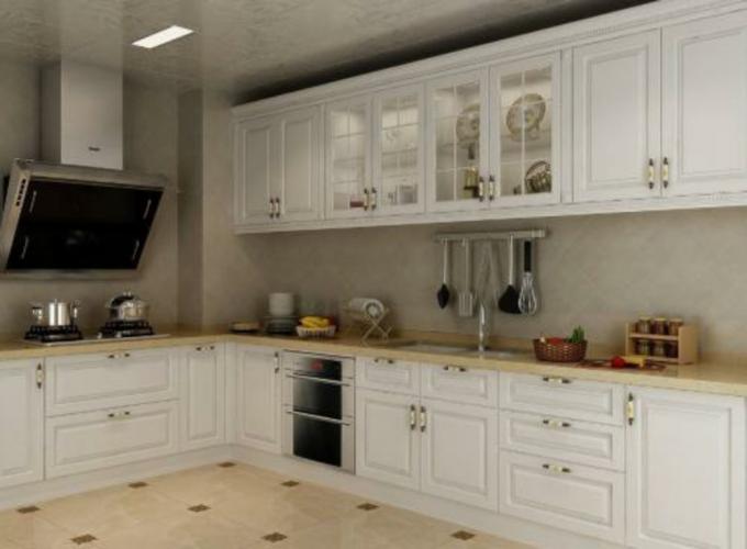 Простые законченные кухонные шкафы кухни дуба, водоустойчивые шкафы доски небольшой частицы